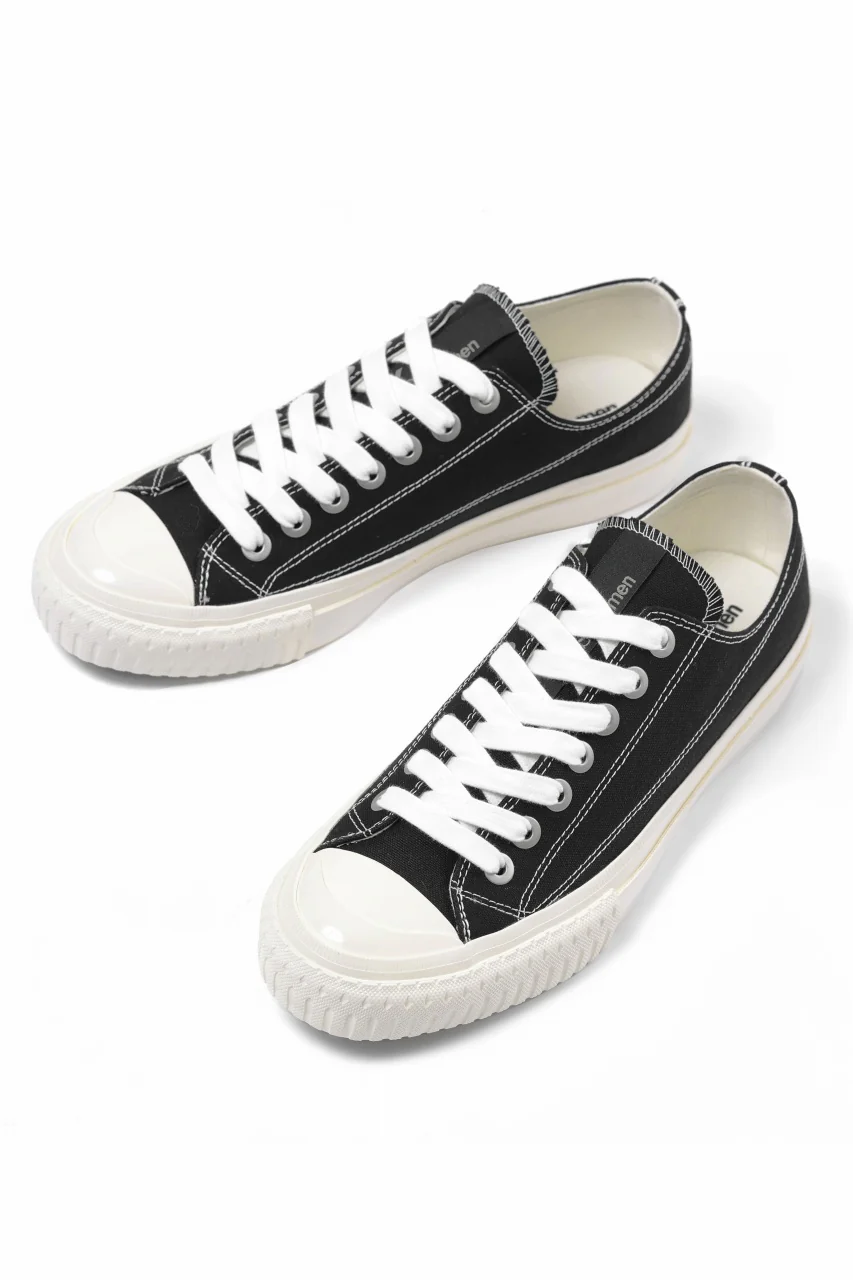 Y's for men LOW TOP SNEAKER / COTTON CANVAS (BLACK x WHITE) - Image 2