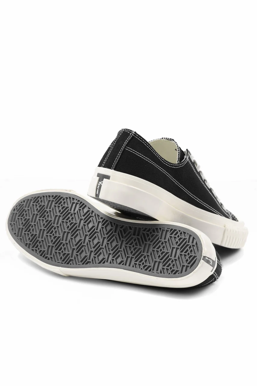 Y's for men LOW TOP SNEAKER / COTTON CANVAS (BLACK x WHITE) - Image 5