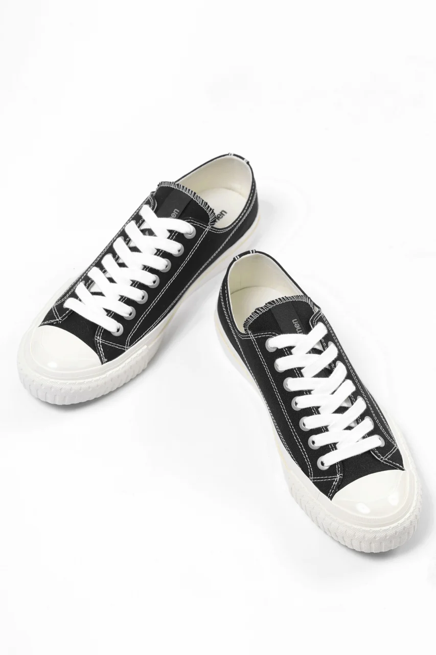 Y's for men LOW TOP SNEAKER / COTTON CANVAS (BLACK x WHITE) - Image 6