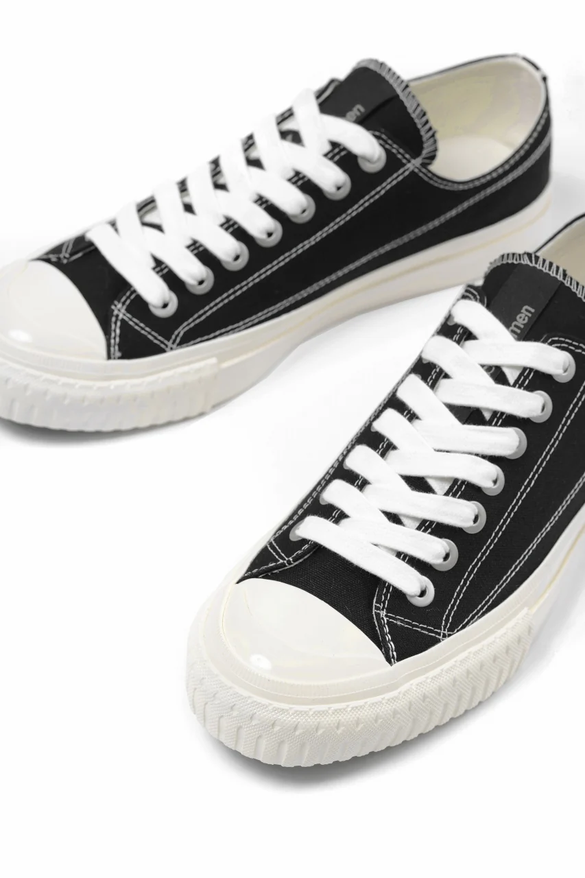 Y's for men LOW TOP SNEAKER / COTTON CANVAS (BLACK x WHITE) - Image 7