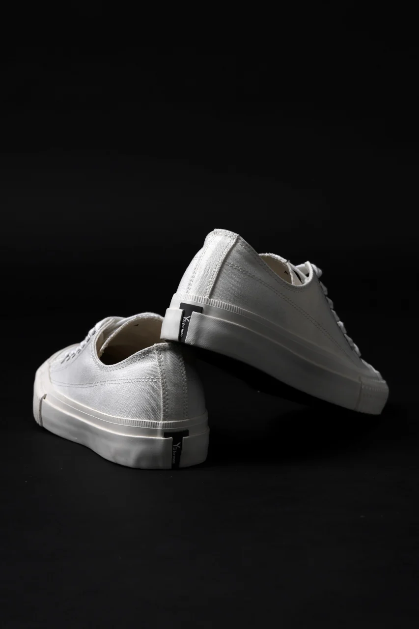 Y's for men LOW TOP SNEAKER / COTTON CANVAS (WHITE) - Image 10