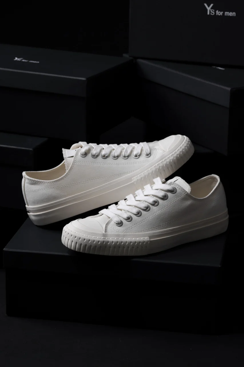 Y's for men LOW TOP SNEAKER / COTTON CANVAS (WHITE) - Image 19