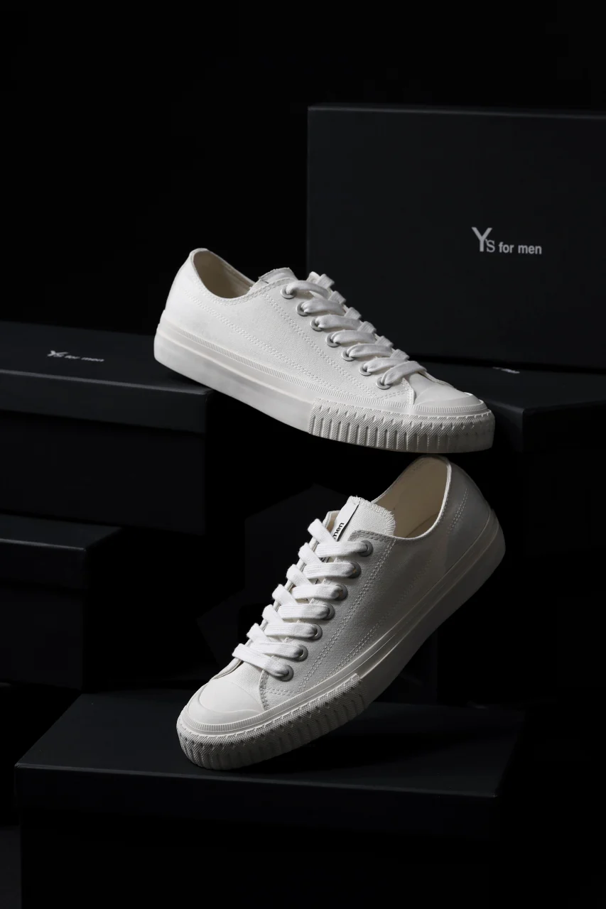 Y's for men LOW TOP SNEAKER / COTTON CANVAS (WHITE) - Image 20