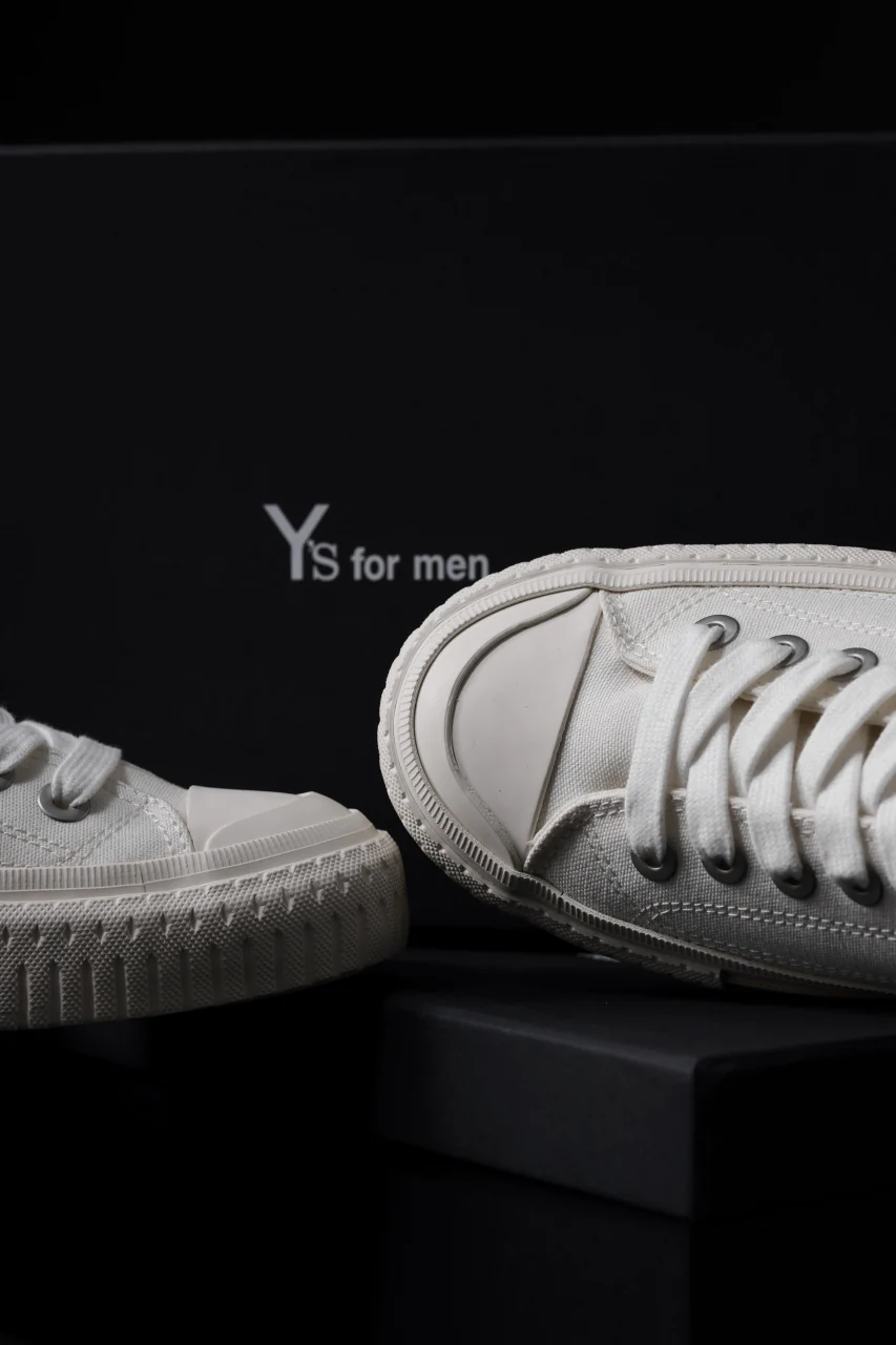 Y's for men LOW TOP SNEAKER / COTTON CANVAS (WHITE) - Image 27