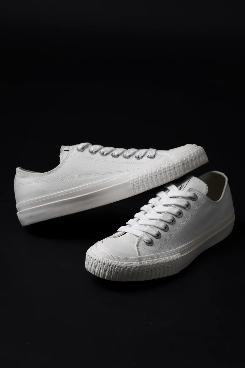 Y's for men LOW TOP SNEAKER / COTTON CANVAS (WHITE) - Image 9