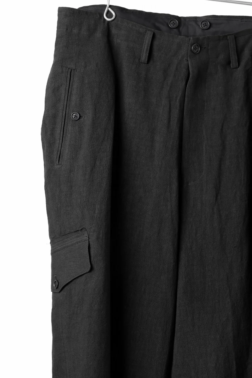 Y's for men MILITARY DETAIL PANTS / 40 LINEN (BLACK) - Image 10