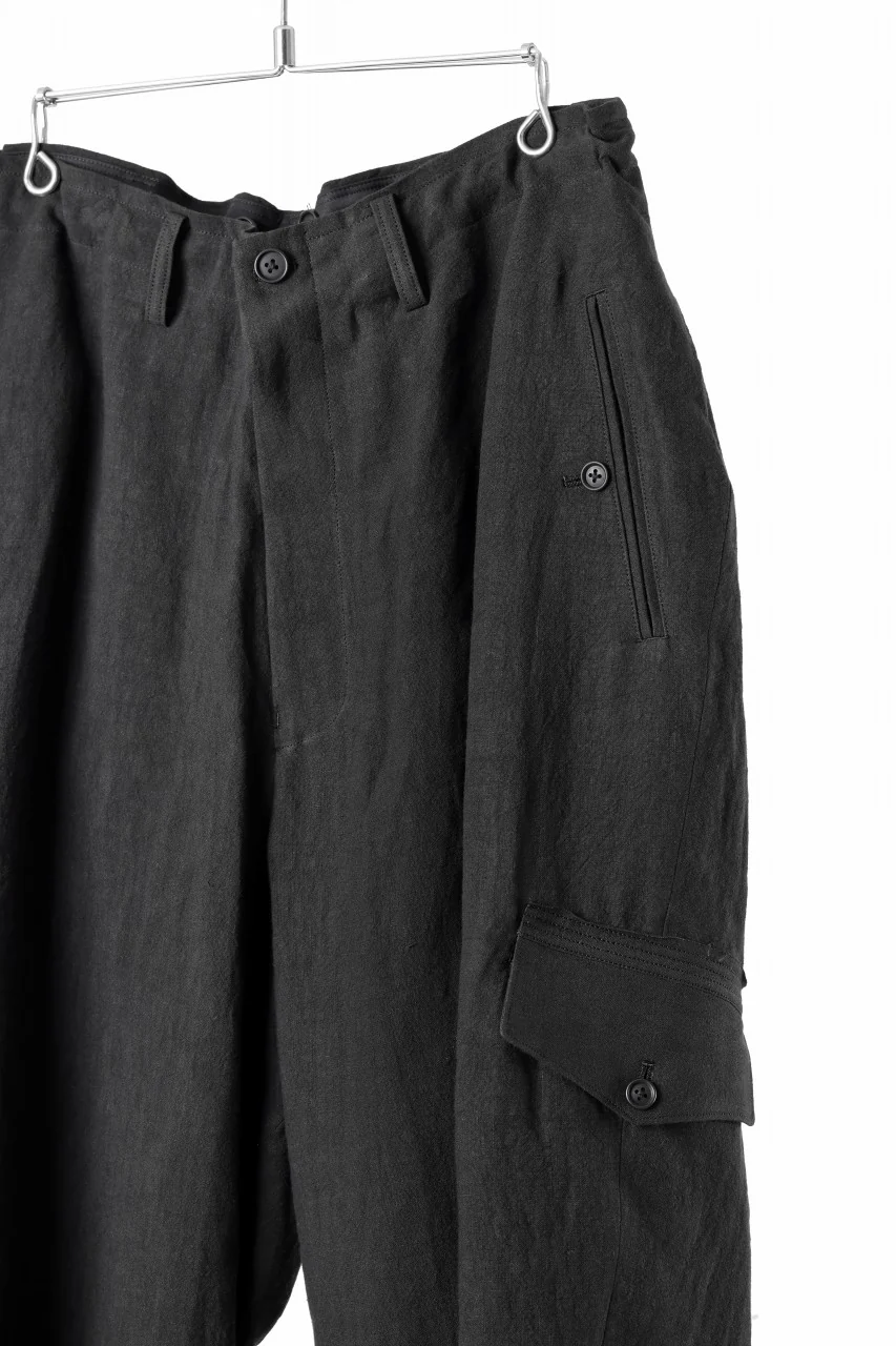 Y's for men MILITARY DETAIL PANTS / 40 LINEN (BLACK) - Image 12