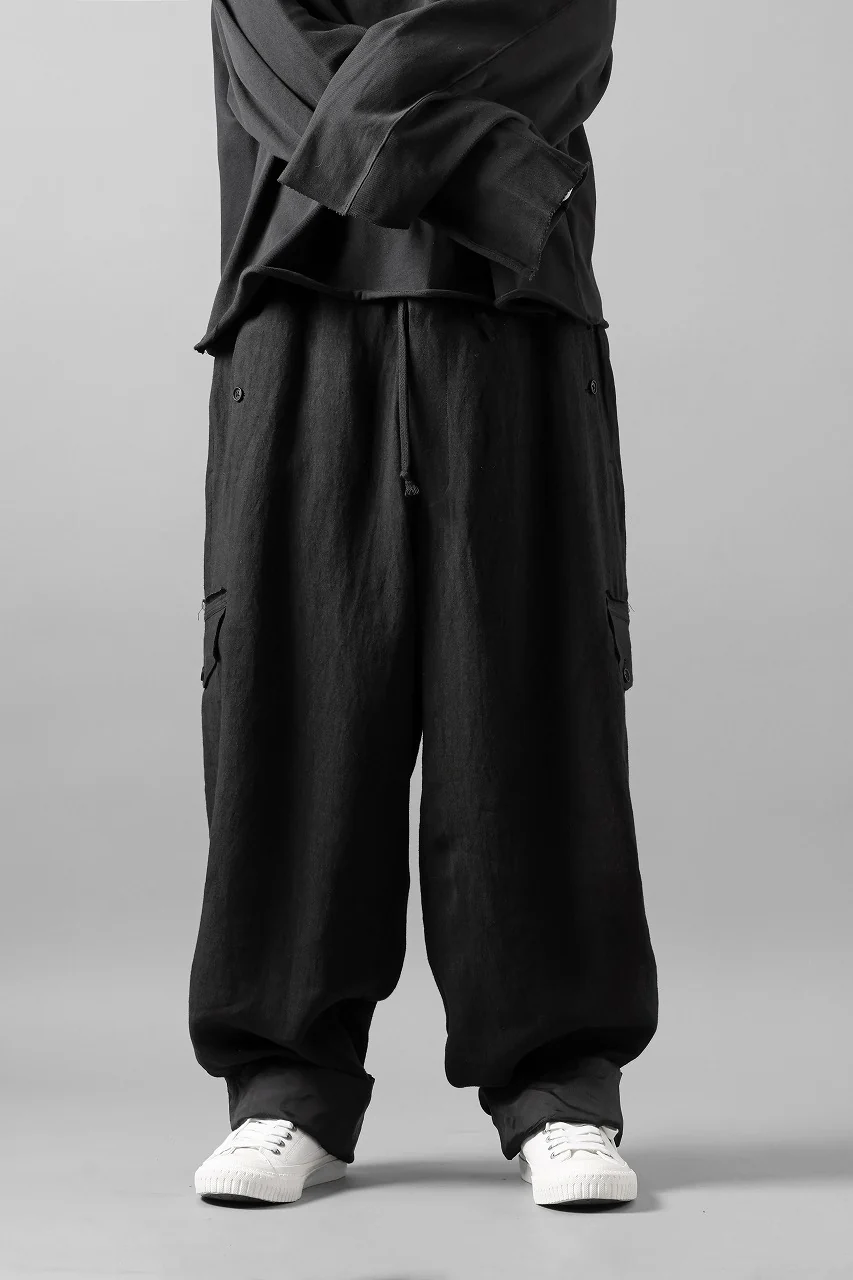 Y's for men MILITARY DETAIL PANTS / 40 LINEN (BLACK) - Image 16