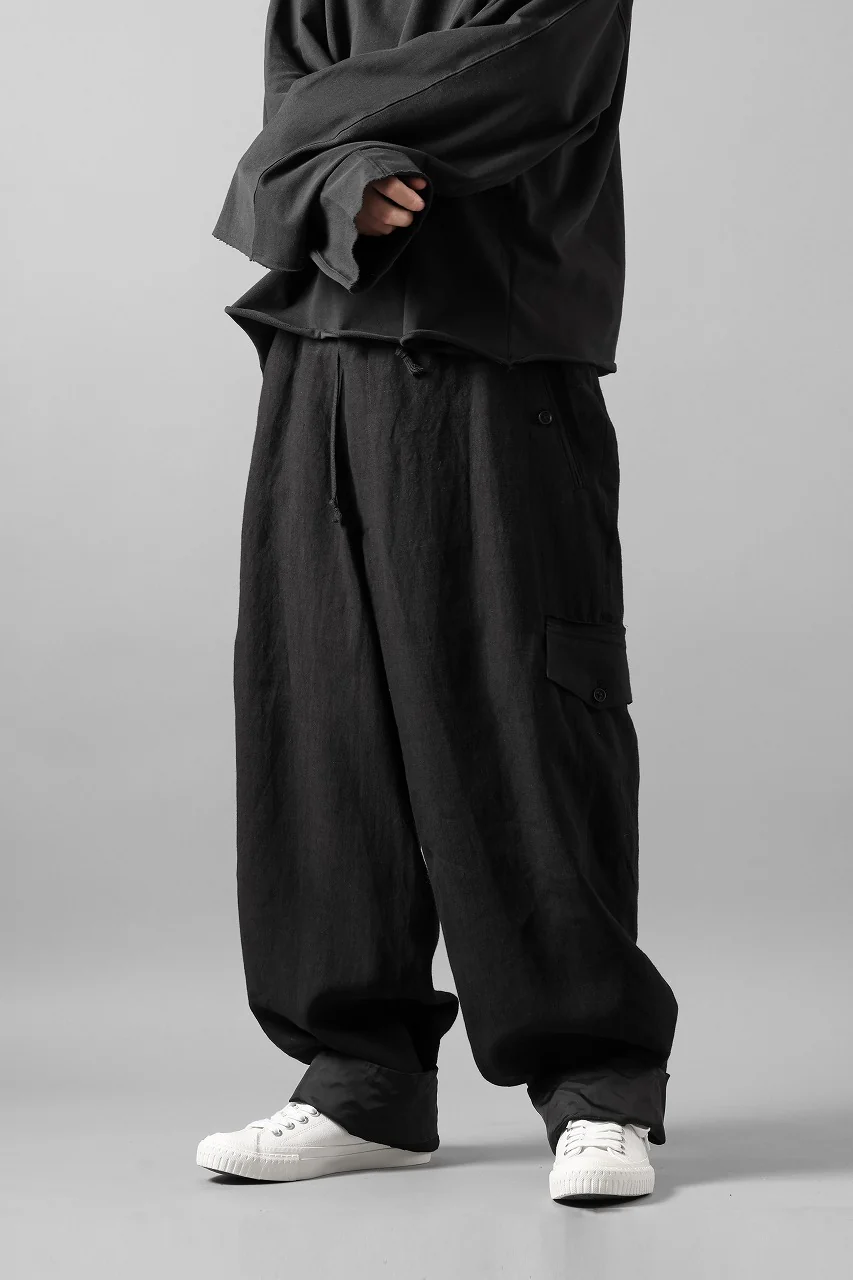 Y's for men MILITARY DETAIL PANTS / 40 LINEN (BLACK) - Image 17