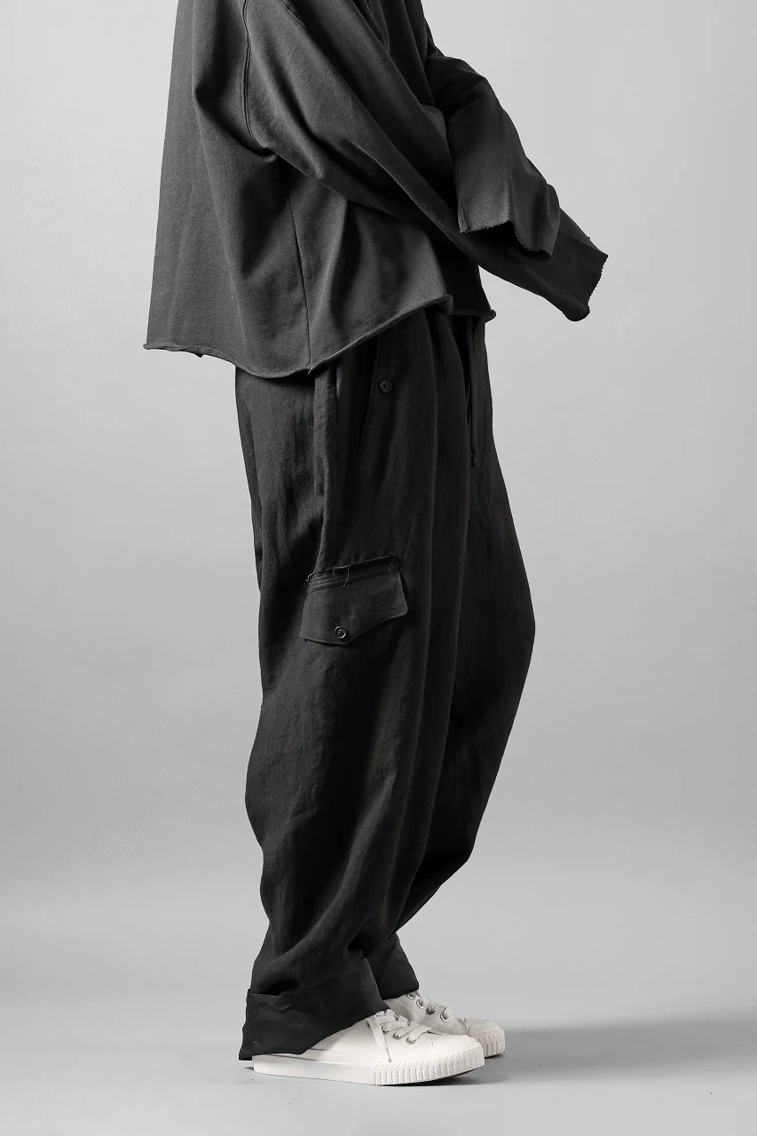 Y's for men MILITARY DETAIL PANTS / 40 LINEN (BLACK) - Image 18