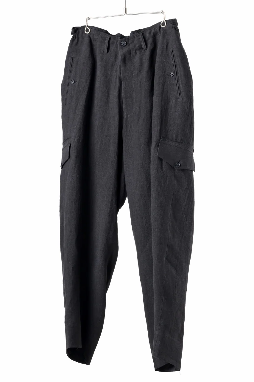 Y's for men MILITARY DETAIL PANTS / 40 LINEN (BLACK) - Image 2