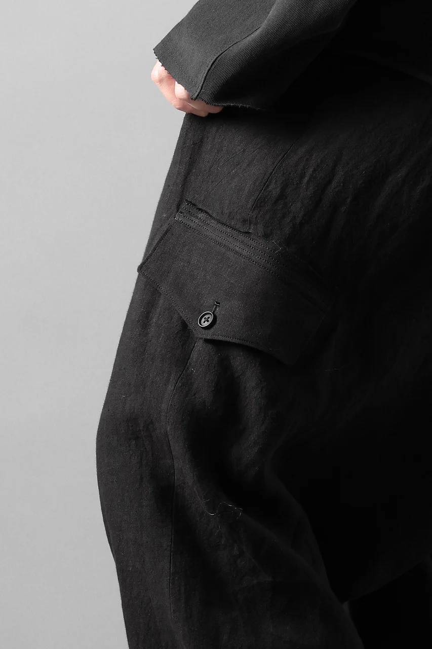 Y's for men MILITARY DETAIL PANTS / 40 LINEN (BLACK) - Image 23