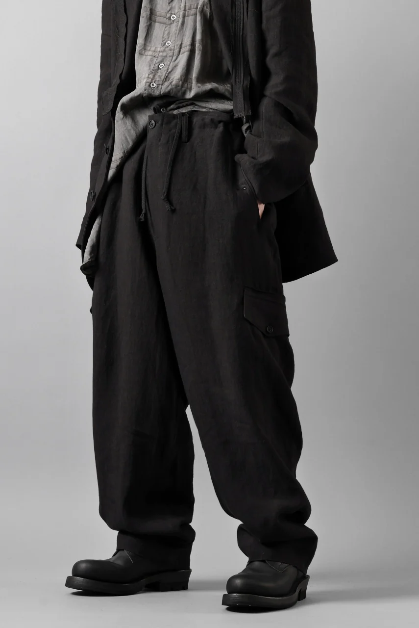 Y's for men MILITARY DETAIL PANTS / 40 LINEN (BLACK) - Image 26