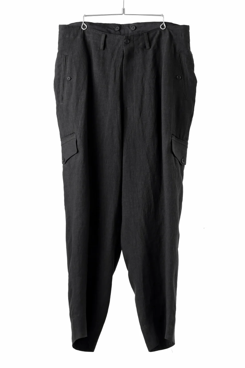 Y's for men MILITARY DETAIL PANTS / 40 LINEN (BLACK) - Image 3