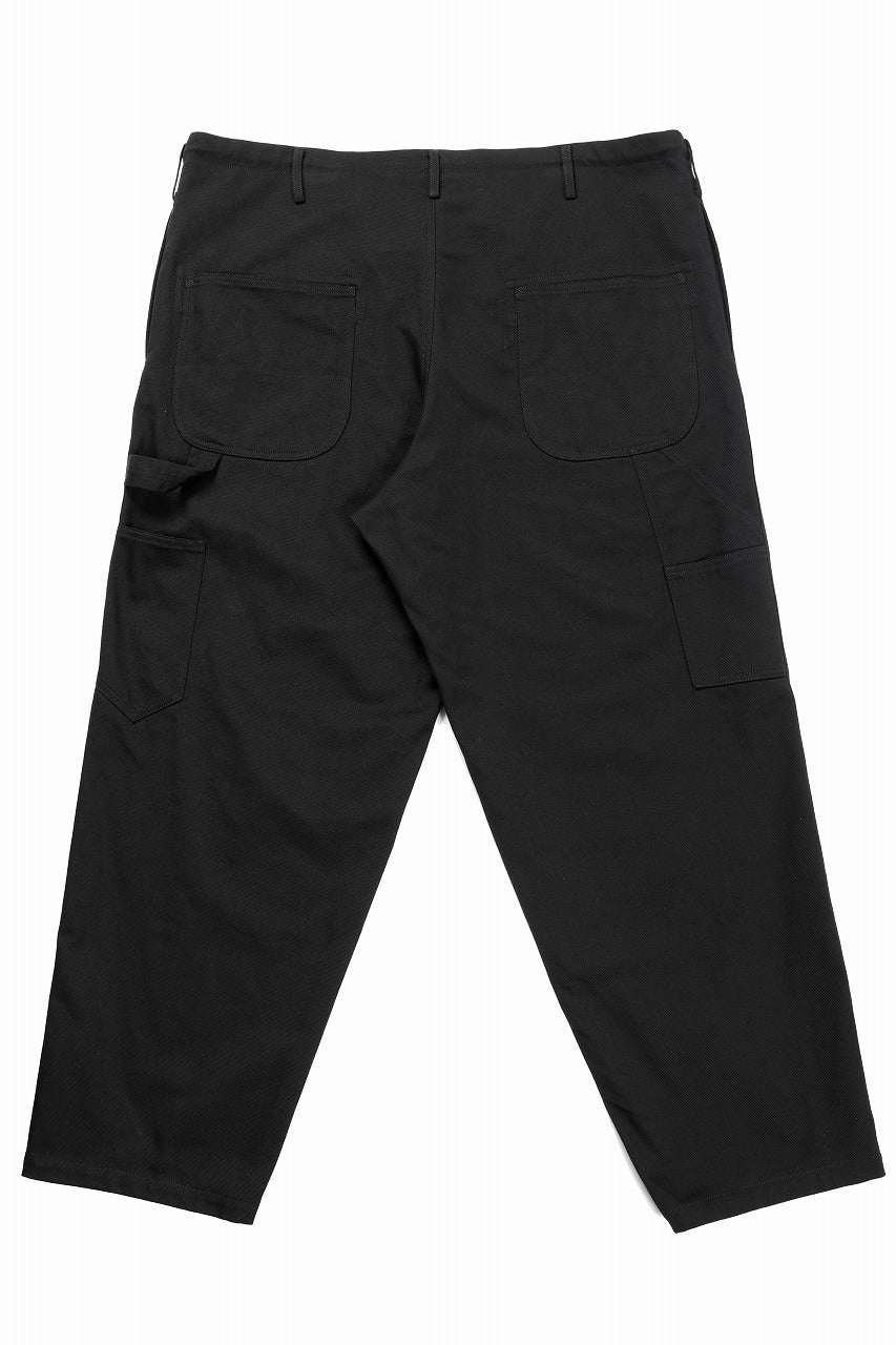 Y's for men PAINTER PANTS / 10S KATSURAGI COTTON (BLACK) - Image 3