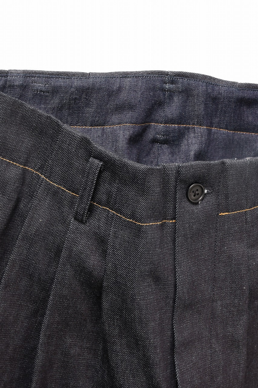 Y's for men PANTS WITH COLOR COMBI STITCH / 13oz UNEVEN YARN DENIM (BLUE) - Image 10