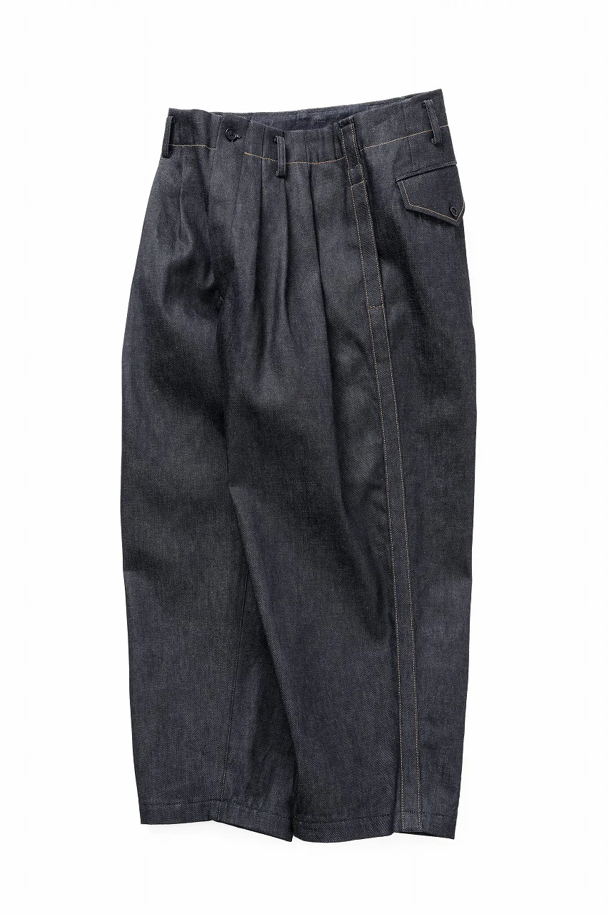 Y's for men PANTS WITH COLOR COMBI STITCH / 13oz UNEVEN YARN DENIM (BLUE) - Image 2