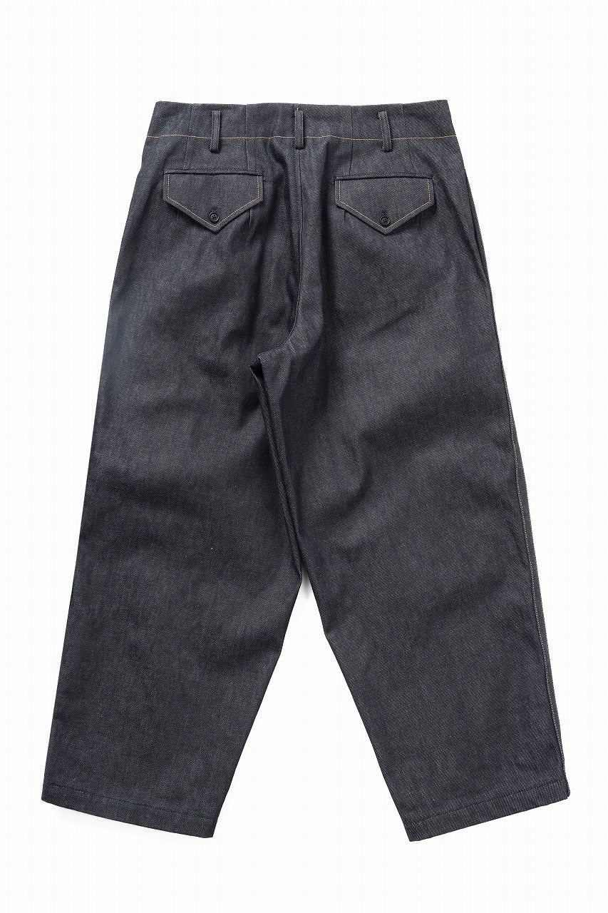 Y's for men PANTS WITH COLOR COMBI STITCH / 13oz UNEVEN YARN DENIM (BLUE) - Image 3