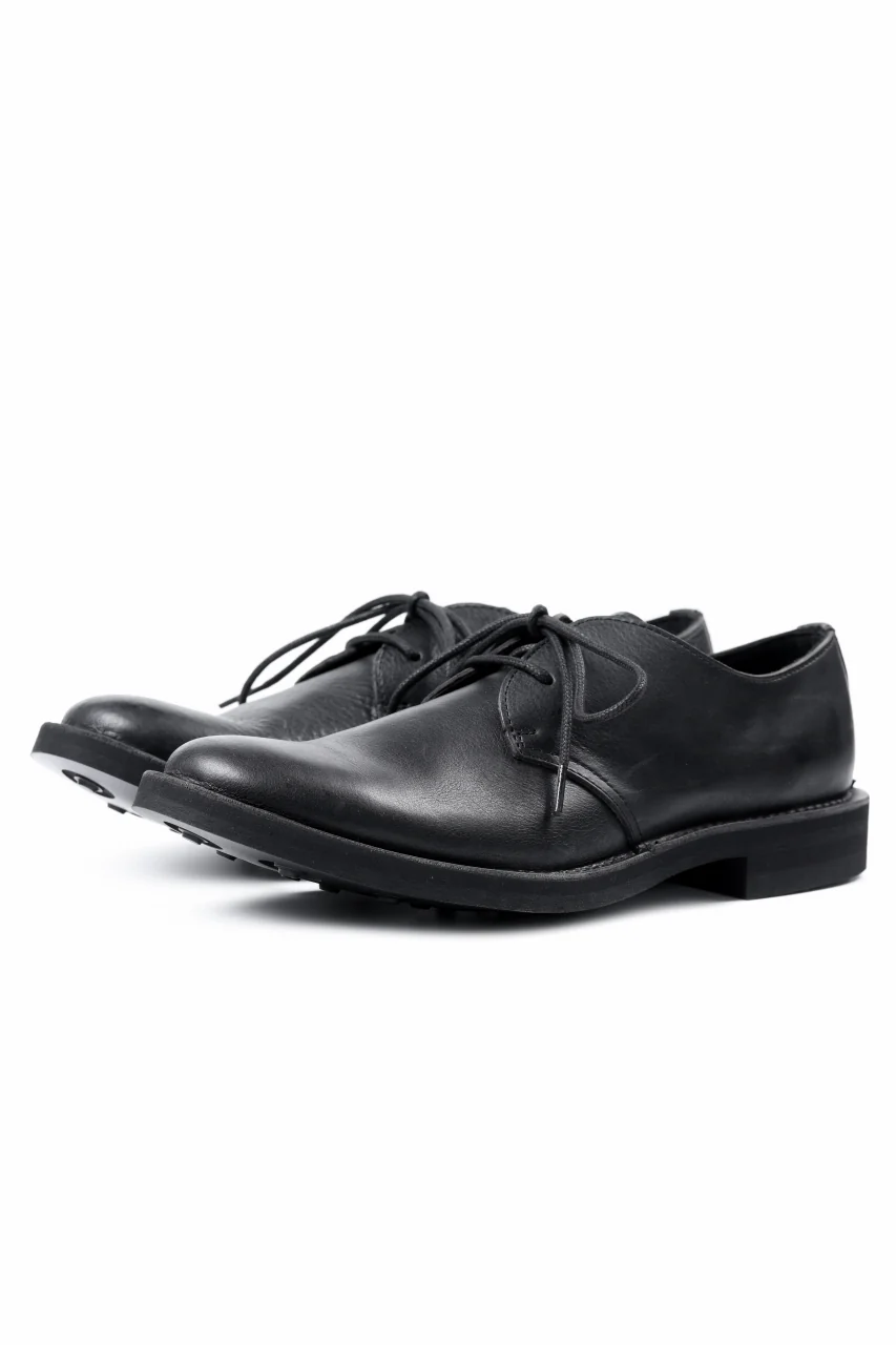 Y's for men PLAIN TOE SHOES / OIL WAX LEATHER (BLACK) - Image 8