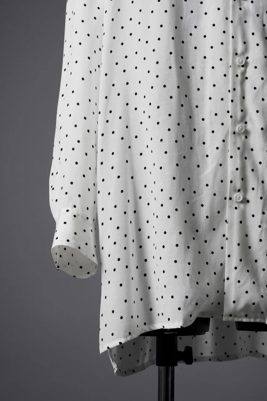 Y's for men POLKA DOT PATTERN FLUID OVERSHIRT / CUPRA & RAYON (WHITE) - Image 7