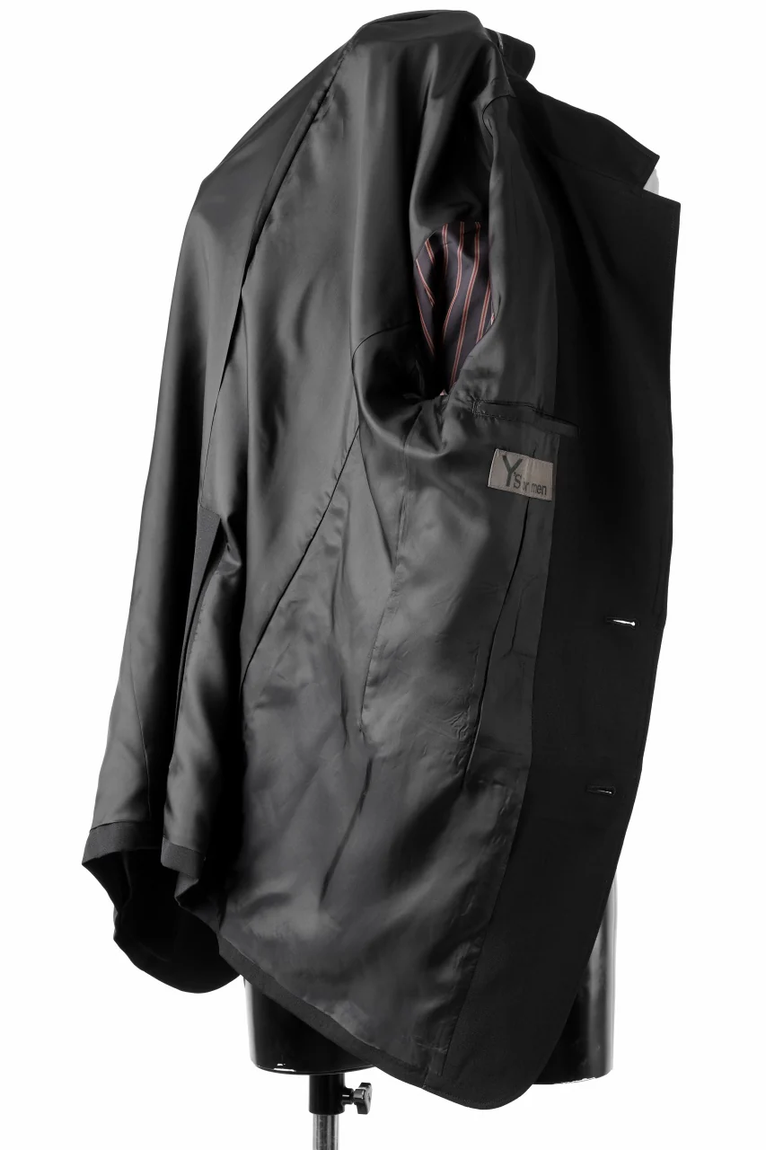 Y's for men SHAVED CLOTH JACKET / WRINKLED GABARDINE (BLACK) - Image 12