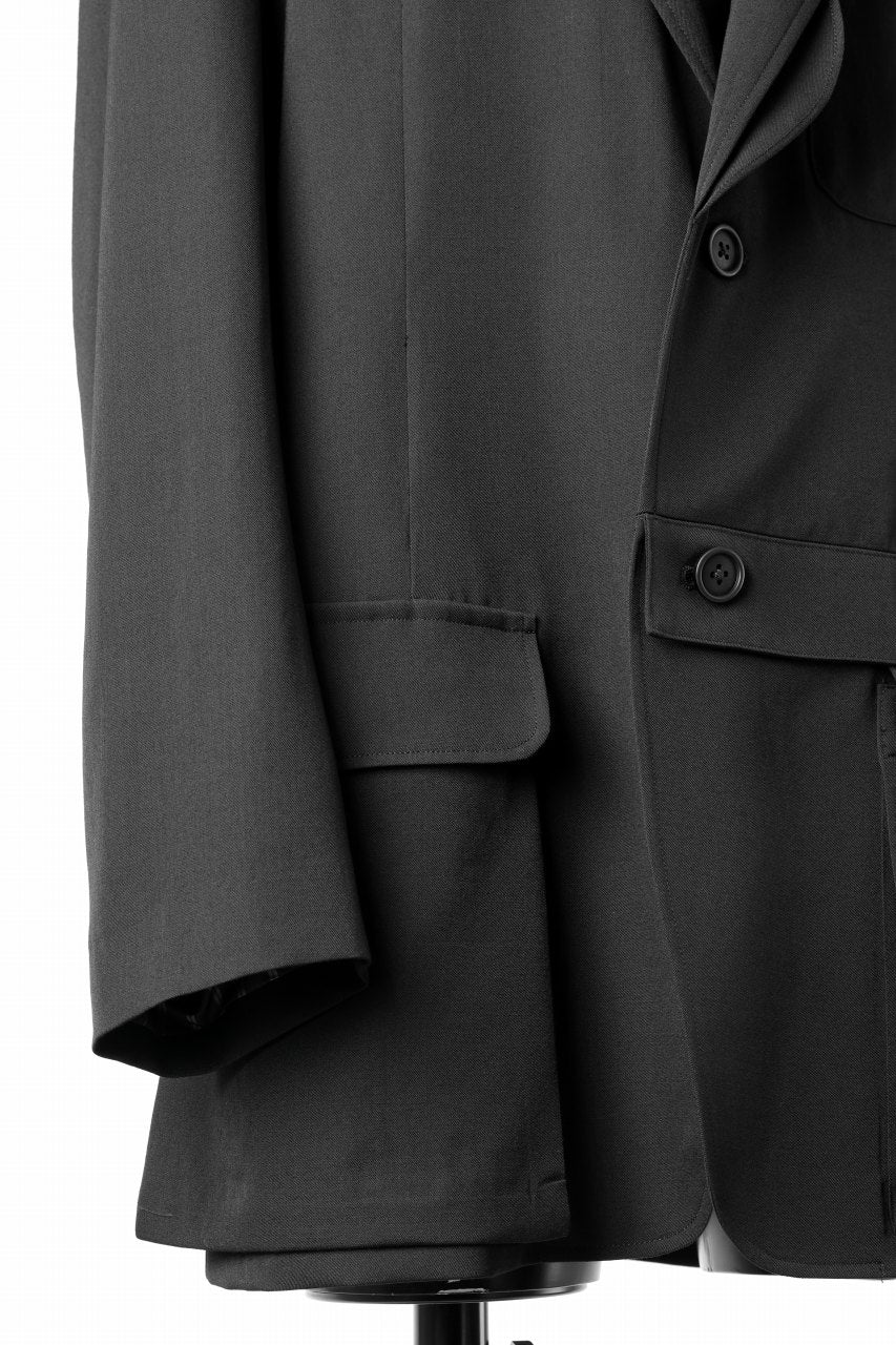Y's for men SHAVED CLOTH JACKET / WRINKLED GABARDINE (BLACK) - Image 16