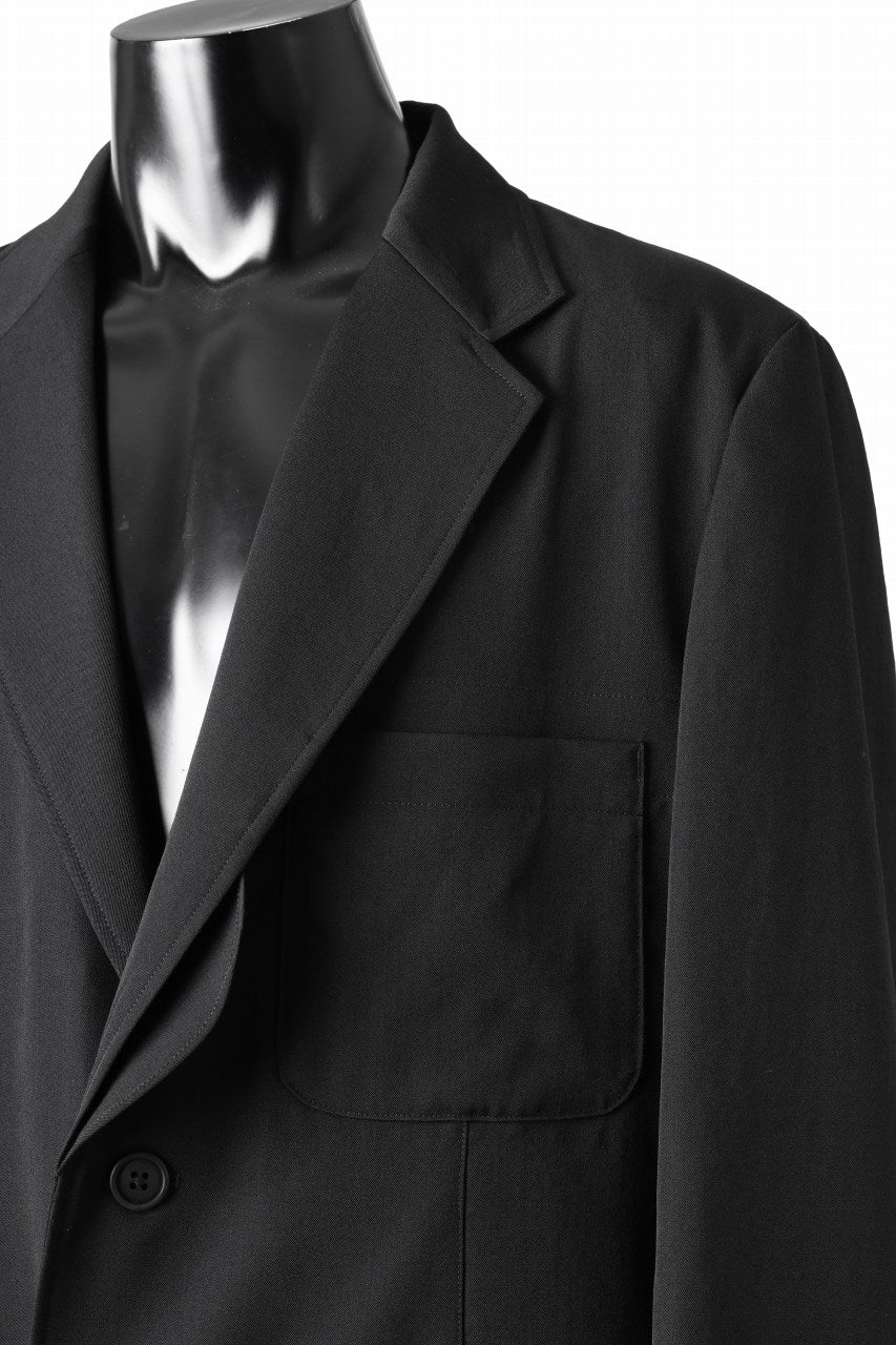 Y's for men SHAVED CLOTH JACKET / WRINKLED GABARDINE (BLACK) - Image 18