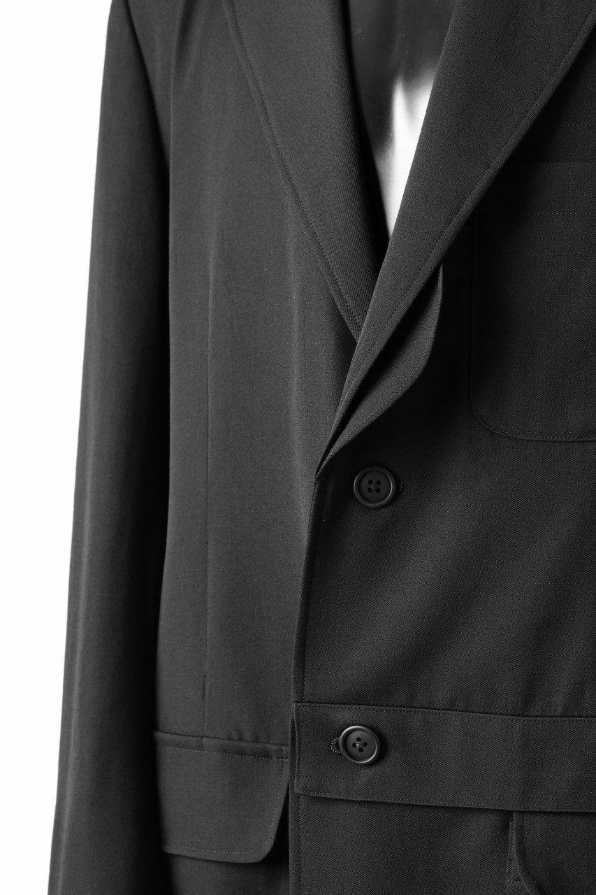 Y's for men SHAVED CLOTH JACKET / WRINKLED GABARDINE (BLACK) - Image 19