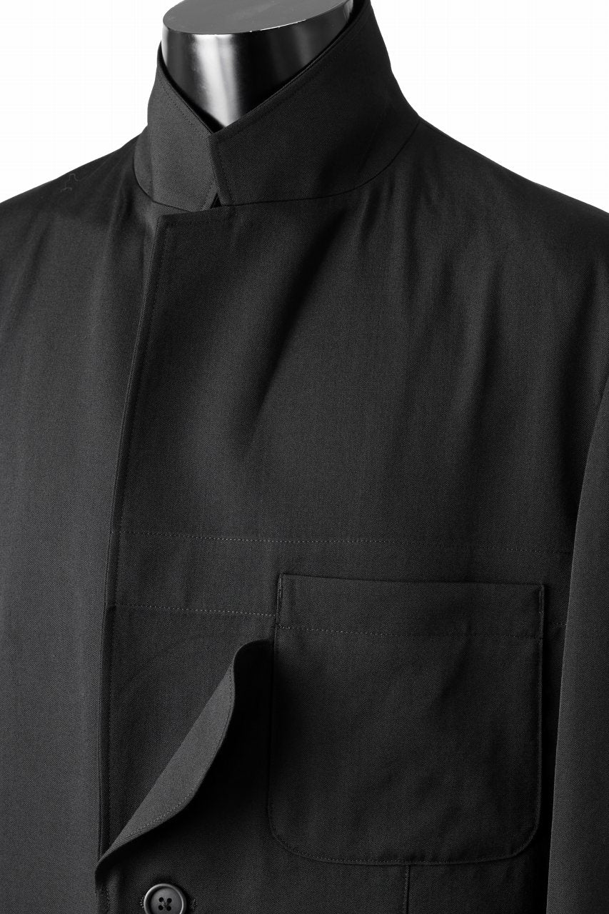 Y's for men SHAVED CLOTH JACKET / WRINKLED GABARDINE (BLACK) - Image 20