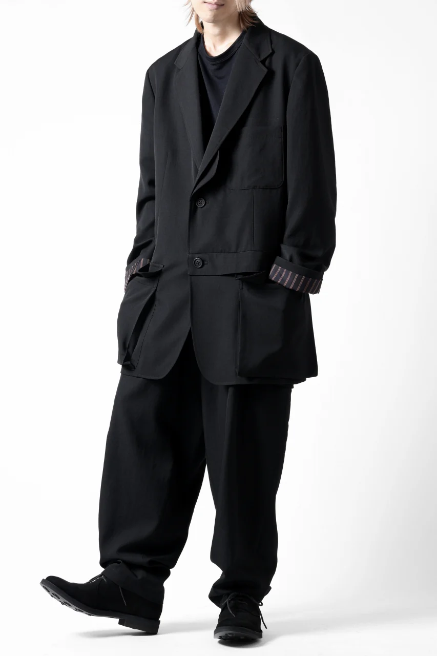Y's for men SHAVED CLOTH JACKET / WRINKLED GABARDINE (BLACK) - Image 27