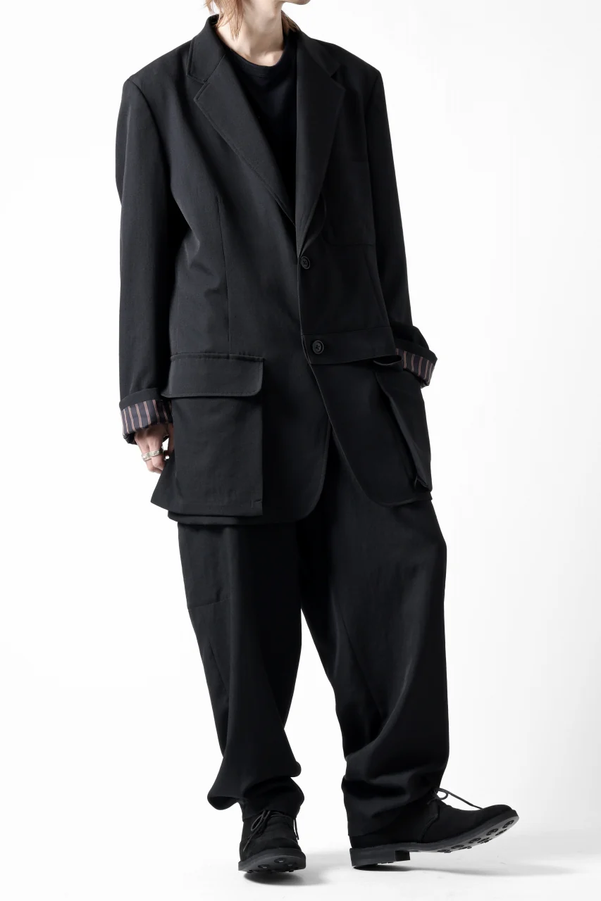 Y's for men SHAVED CLOTH JACKET / WRINKLED GABARDINE (BLACK) - Image 28