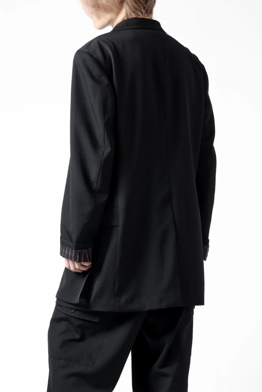 Y's for men SHAVED CLOTH JACKET / WRINKLED GABARDINE (BLACK) - Image 6