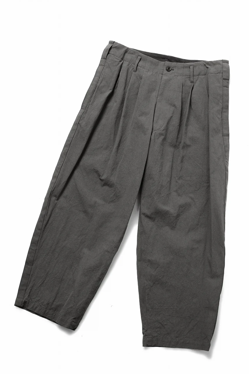 Y's for men SIDE TAPE DETAIL PANTS / COTTON POPLIN (GRAY) - Image 2