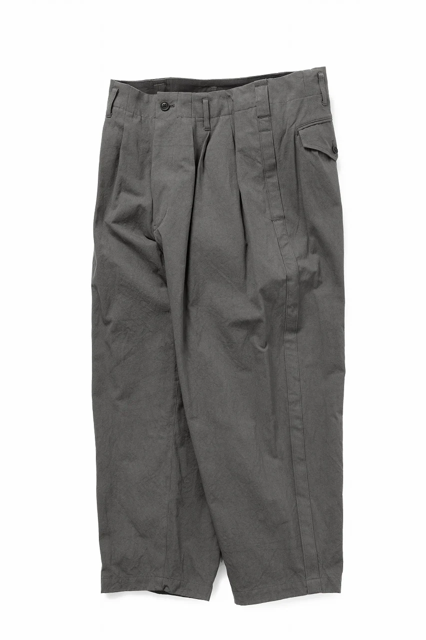Y's for men SIDE TAPE DETAIL PANTS / COTTON POPLIN (GRAY) - Image 3