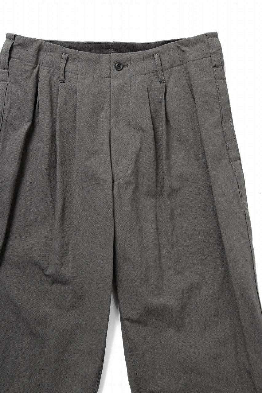 Y's for men SIDE TAPE DETAIL PANTS / COTTON POPLIN (GRAY) - Image 6