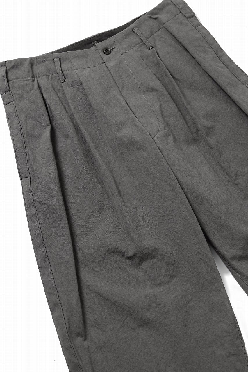 Y's for men SIDE TAPE DETAIL PANTS / COTTON POPLIN (GRAY) - Image 8