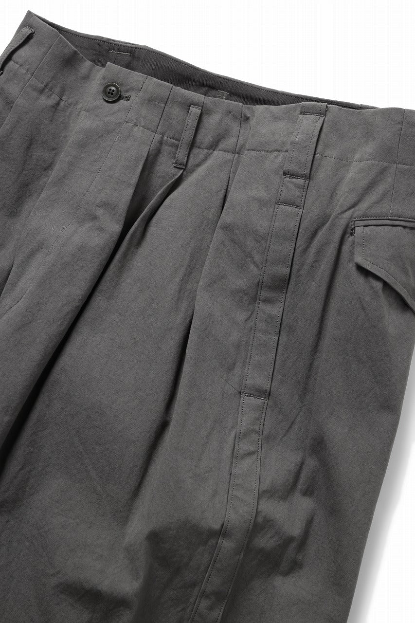 Y's for men SIDE TAPE DETAIL PANTS / COTTON POPLIN (GRAY) - Image 9