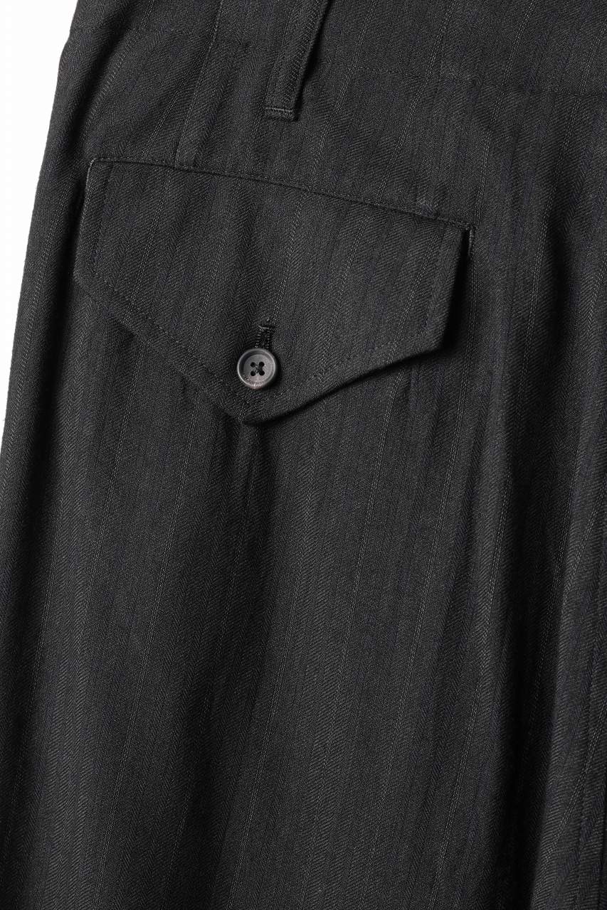 Y's for men SIDE TAPE SUIT PANTS / RAYON HEATHER STRIPE #A (BLACK) - Image 14