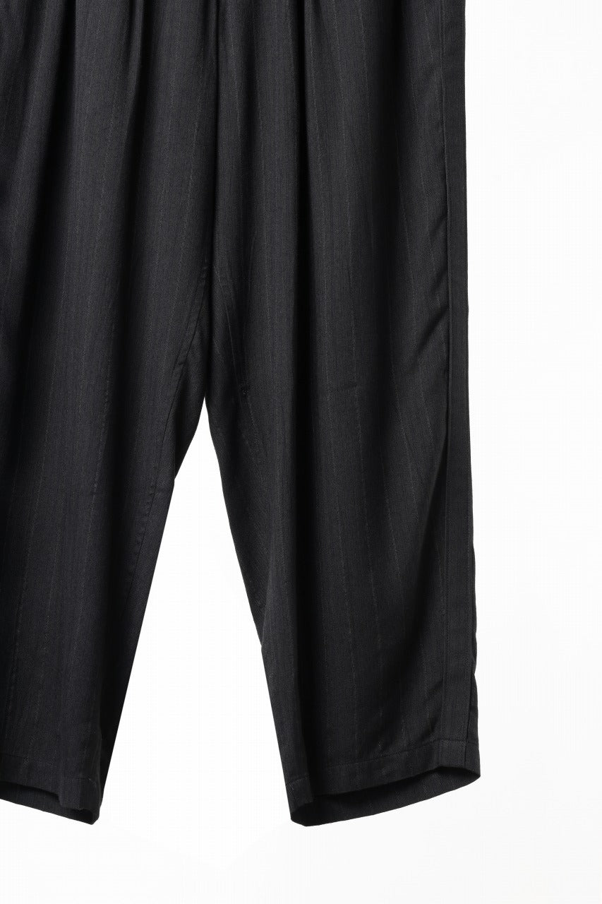 Y's for men SIDE TAPE SUIT PANTS / RAYON HEATHER STRIPE #A (BLACK) - Image 6