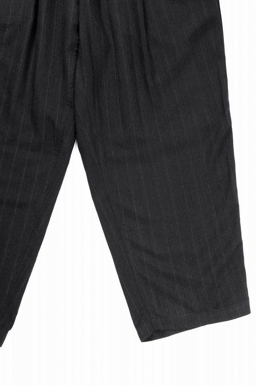 Y's for men SIDE TAPE SUIT PANTS / RAYON HEATHER STRIPE (BLACK) - Image 5