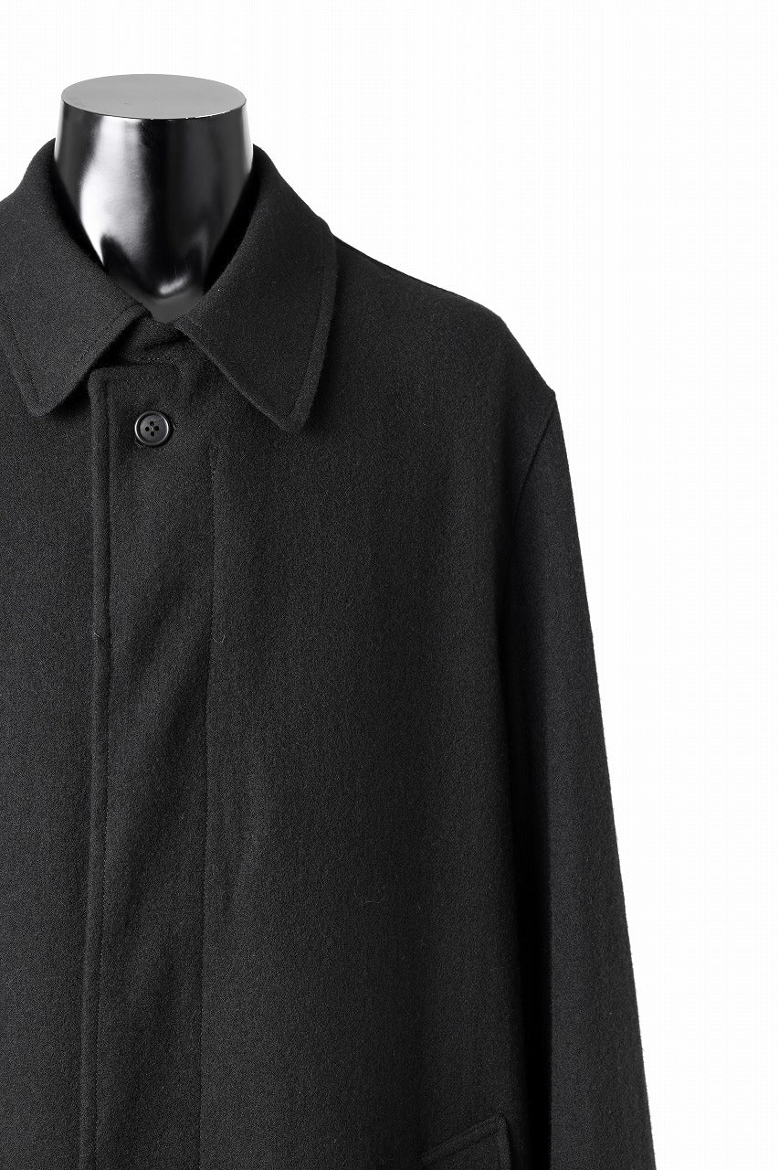 Y's for men  SOUTIEN COLLAR COAT / SMOOTH FLANNEL (BLACK) - Image 13