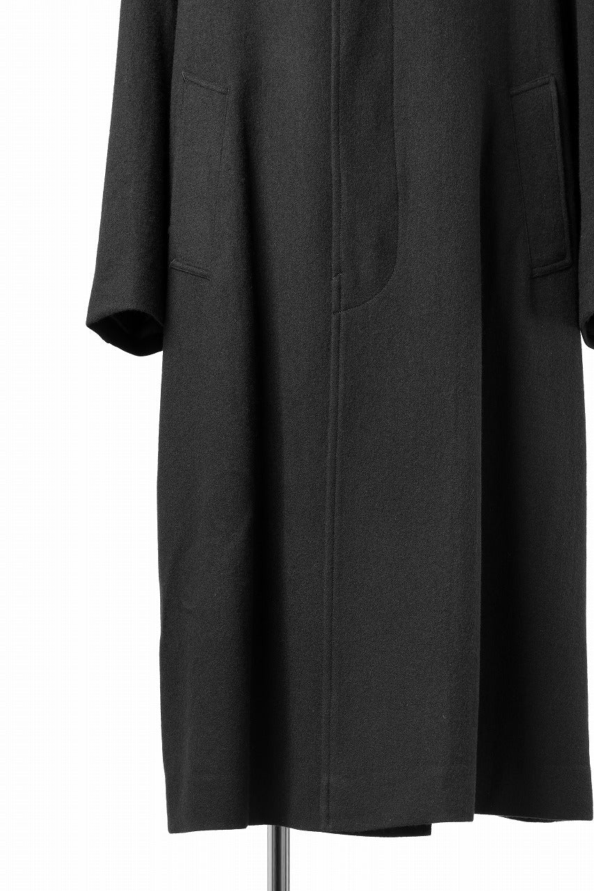 Y's for men  SOUTIEN COLLAR COAT / SMOOTH FLANNEL (BLACK) - Image 14
