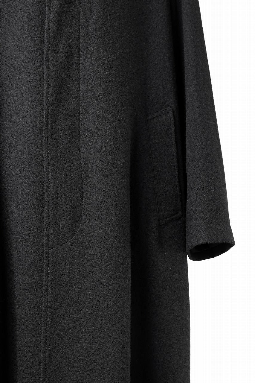 Y's for men  SOUTIEN COLLAR COAT / SMOOTH FLANNEL (BLACK) - Image 15