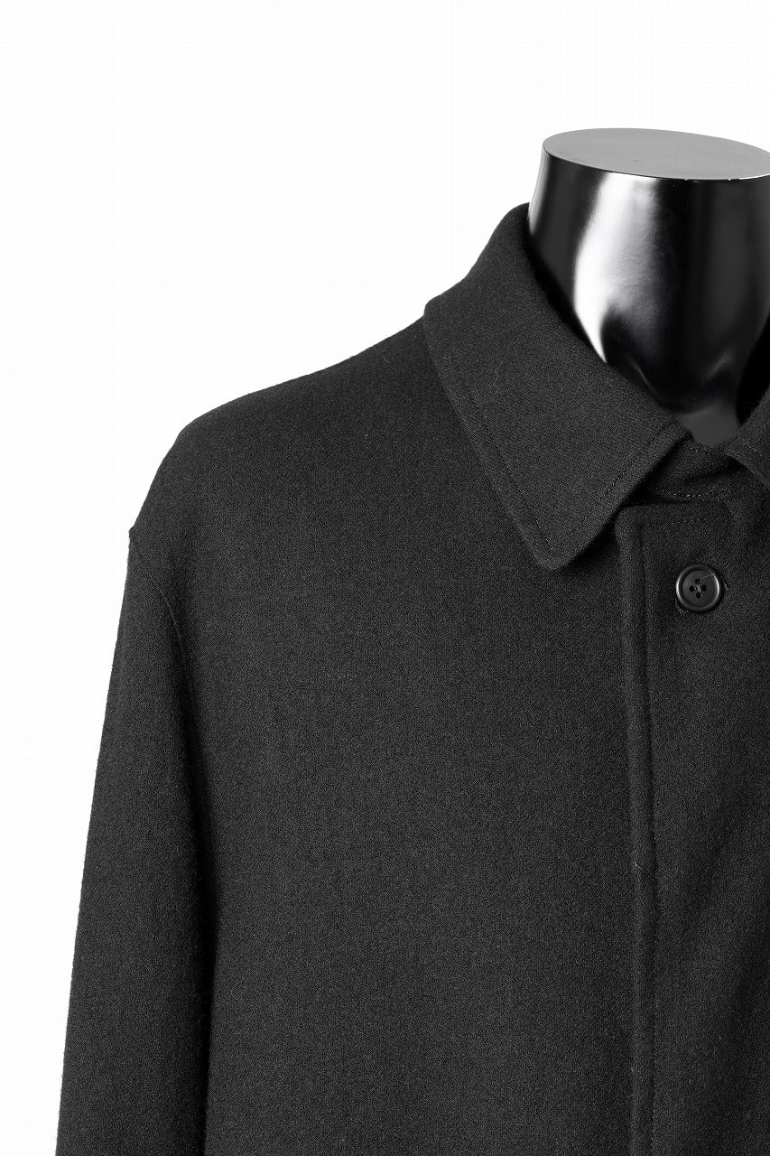 Y's for men  SOUTIEN COLLAR COAT / SMOOTH FLANNEL (BLACK) - Image 16