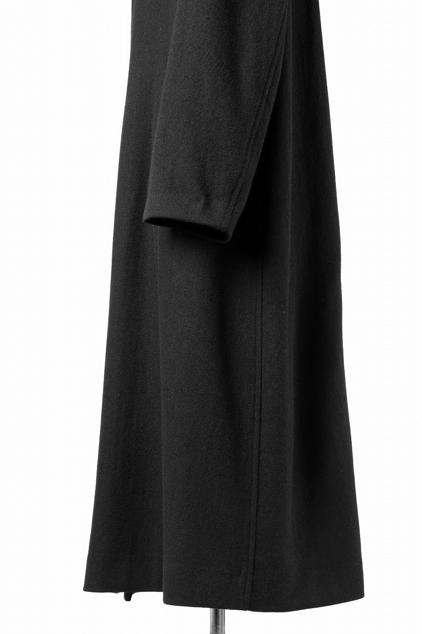 Y's for men  SOUTIEN COLLAR COAT / SMOOTH FLANNEL (BLACK) - Image 19