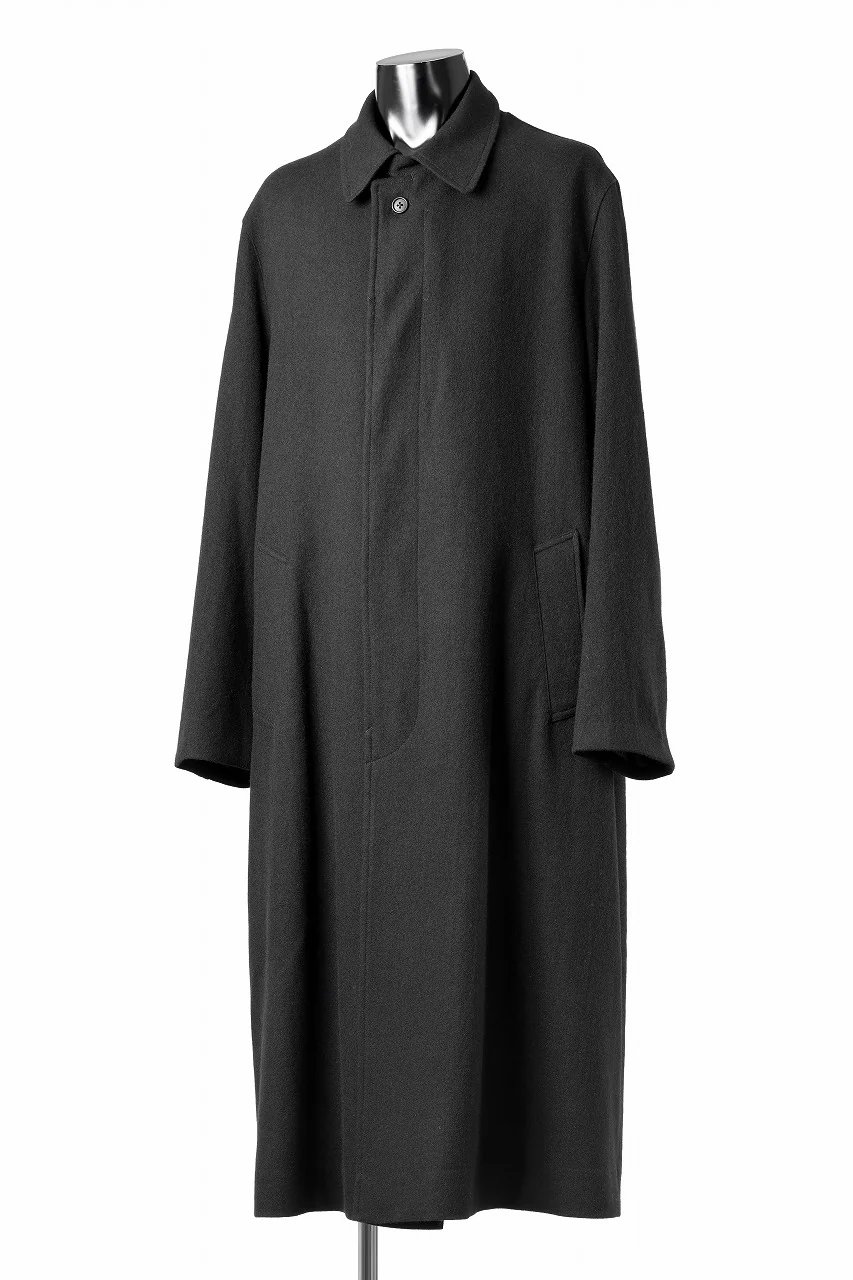 Y's for men  SOUTIEN COLLAR COAT / SMOOTH FLANNEL (BLACK) - Image 2