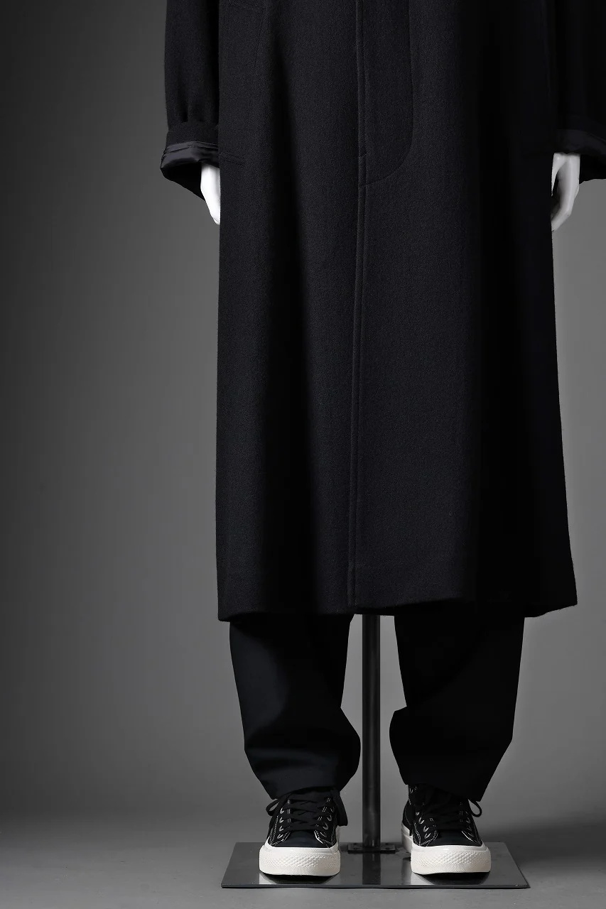Y's for men  SOUTIEN COLLAR COAT / SMOOTH FLANNEL (BLACK) - Image 27