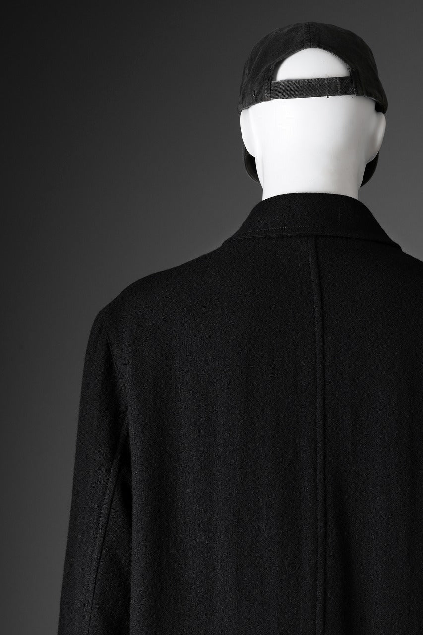Y's for men  SOUTIEN COLLAR COAT / SMOOTH FLANNEL (BLACK) - Image 31