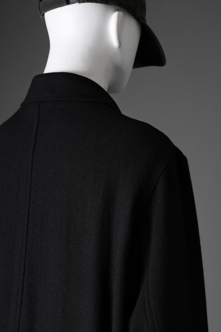 Y's for men  SOUTIEN COLLAR COAT / SMOOTH FLANNEL (BLACK) - Image 32