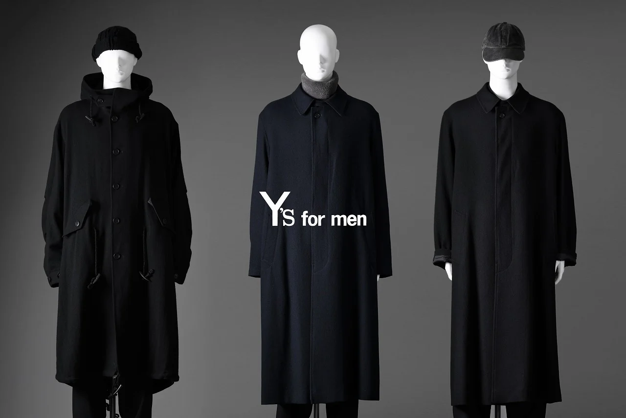 Y's for men  SOUTIEN COLLAR COAT / SMOOTH FLANNEL (BLACK) - Image 34